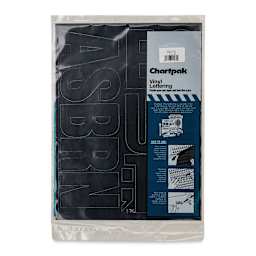 Chartpak Vinyl Letters – 4" Capital Letters, Black - front of packaging