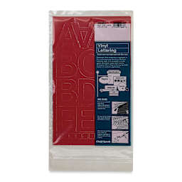 Chartpak Vinyl Letters – 2” Capital Letters, Red - front of packaging