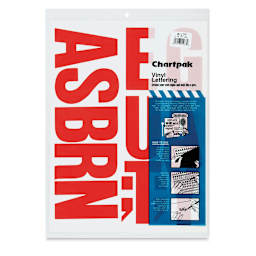 Chartpak Vinyl Letters - Front of package of very large Red letters