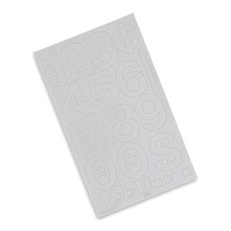 Chartpak Vinyl Numbers - 2" Numbers, White