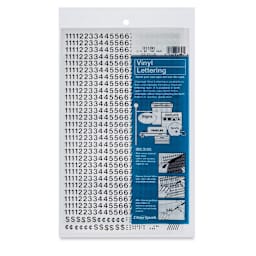 Chartpak Vinyl Numbers - Front of package of small Black Numbers

