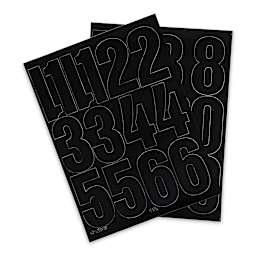 Chartpak Vinyl Numbers - 4" Numbers, Black
