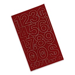 Chartpak Vinyl Numbers - 2" Numbers, Red