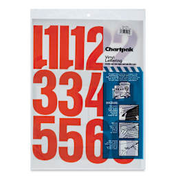 Chartpak Vinyl Numbers - Front of package of large Red Numbers
