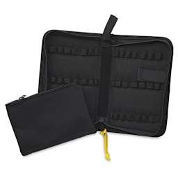 Iwata Zippered Airbrush Case - case open with smaller internal pouch shown