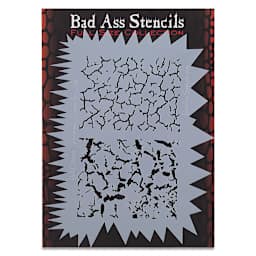 Airbrush Face and Body Stencils - Front view of package of Cracks and Jags stencil