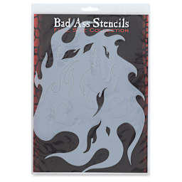 Airbrush Face and Body Stencils - Front view of package of Inferno stencil