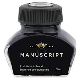 Manuscript Fountain Pen Ink - Black, 30 ml