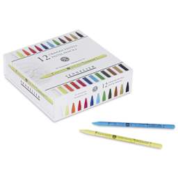 Sennelier Woodless Pastel Pencils - Set of 12, Assorted, two pencils outside of packaging