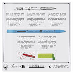 Sennelier Woodless Pastel Pencils - Set of 24, Assorted, back of packaging