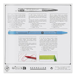 Sennelier Woodless Pastel Pencils - Set of 24, Landscape, back of packaging