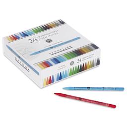 Sennelier Woodless Pastel Pencils - Set of 24, Landscape, two pencils out of packaging