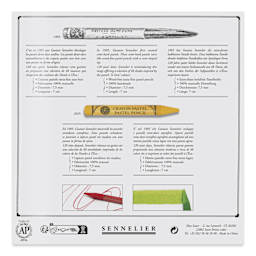 Sennelier Woodless Pastel Pencils - Set of 24, Assorted, Half Sticks, back of packaging