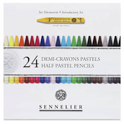 Sennelier Woodless Pastel Pencils - Set of 24, Assorted, Half Sticks, front of packaging