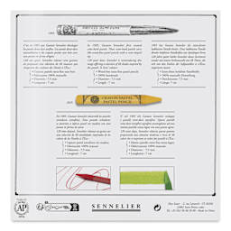 Sennelier Woodless Pastel Pencils - Set of 48, Assorted, Half Sticks, back of packaging