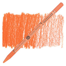 Sennelier Woodless Pastel Pencil - Vermilion, pencil and swatch