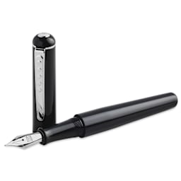 Tom Hessin Charles Collection Fountain Pen - Birmingham Noir, pen and cap (image may show a different size nib)