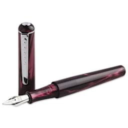 Tom Hessin Charles Collection Fountain Pen - Castle Claret, pen and cap (image may show a different size nib)
