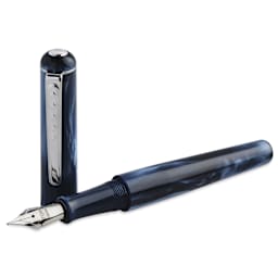 Tom Hessin Charles Collection Fountain Pen - Signature Blue, pen and cap (image may show a different size nib)