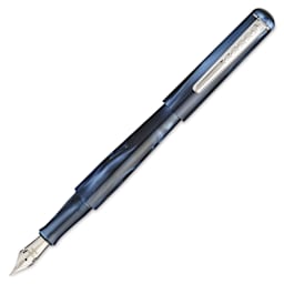 Tom Hessin Charles Collection Fountain Pen - Signature Blue, cap removed (image may show a different size nib)