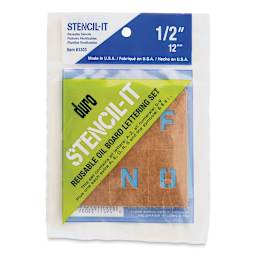 Oil Board Lettering Stencils - 1/2" Set - front of packaging