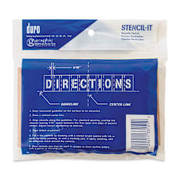 Oil Board Lettering Stencils - 2" Set - back of packaging