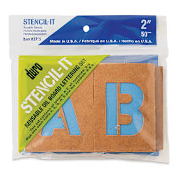Oil Board Lettering Stencils - 2" Set - front of packaging