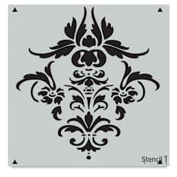 Stencil1 Stencil - Damask, Repeat Pattern, 11'' x 11''