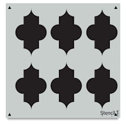 Stencil1 Stencil - Quartrefoil Stencil, Repeat Pattern, 11'' x 11''