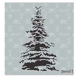 Stencil1 Stencil - Snowy Pine, 5-3/4" x 6"