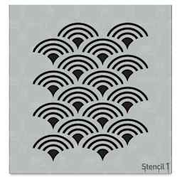 Stencil1 Stencil - Scallop, Repeat Pattern, 5-3/4" x 6"