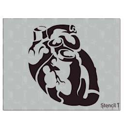 Stencil1 Stencil - Anatomical Heart, 8-1/2'' x 11''