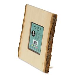 Basswood Bark Edge Frame - Right Angle of frame showing 5 x 7 inch insert