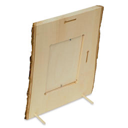 Basswood Bark Edge Frame - Back of frame showing keyholes and stand