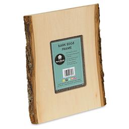 Basswood Bark Edge Frame - Left Angle of frame showing 5 x 7 inch insert
