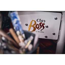 Speedball Clay Boss Potter's Wheel close up of logo