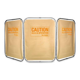 Kiln Safety Screen - Single three panel Beige screen set up