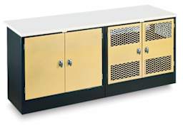 Debcor Combo Cabinet - Angled view showing Mesh door Drying Cabinet and separate Damp Cabinet