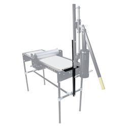 Brent Slab Roller - Angled view of slab roller and extruder attached to a work area