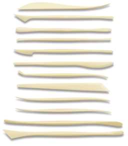 Sculpture House Duron Plastic Sculpting Tool Set - 12 assorted tools shown horizontally