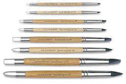 Double End Clay Shapers - 8 Clay shapers lined horizontally showing silicone and steel tips