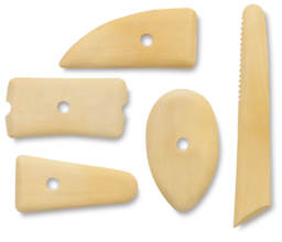 Potter's Ribs - 5 piece set of Birchwood tools shown