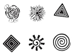 Mayco Press Tools - Drawing showing each full pattern in Small 3D Designs Set