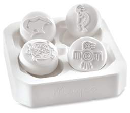 Mayco Press Tools - Top view of 4 pc Native American Designs Set in storage tray