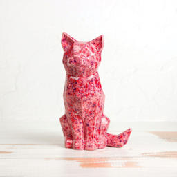 Mayco Jungle Gems Crystal Glaze - Berry Tart - finished fox statue