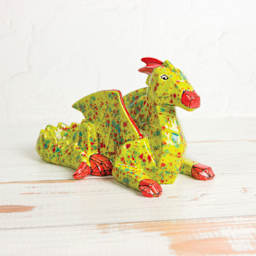 Mayco Jungle Gems Crystal Glaze - Cherry Limeade - finished dragon statue