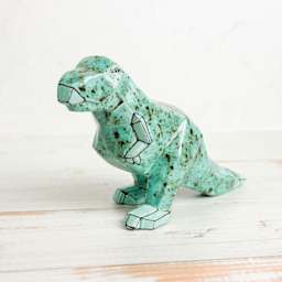 Mayco Jungle Gems Crystal Glaze - Blue Guppy - finished dinosaur 