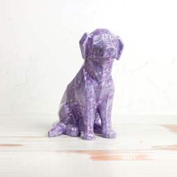 Mayco Jungle Gems Crystal Glaze - Purple Reign - finished dog statue example