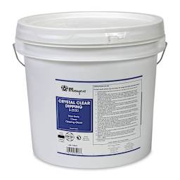 Mayco Crystal Clear Dipping Glaze - Front of three gallon tub with label