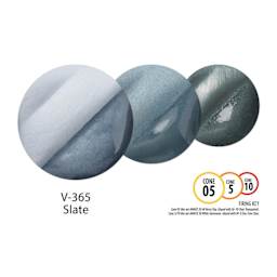 Amaco Lead-Free Velvet Underglaze - Slate cone 05, cone 5, and cone 10 comparison